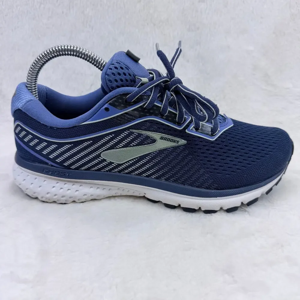 Brooks Ghost 12 Womens Running Shoes Peacoat Blue Size 7 Wide Cushioned Athletic